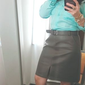Grey Belted Skirt
